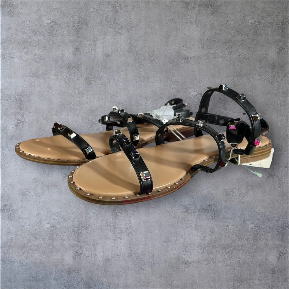 Studded Black Strappy Sandals Astrid by a new day NEW NWT